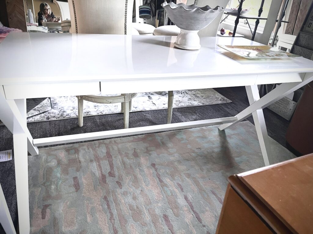 Crate & Barrel “Spotlight” White Lacquered Desk