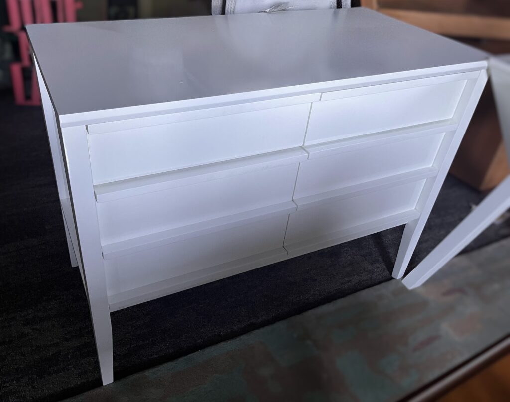 Crate & Barrel “Spotlight” White Lacquered Dresser