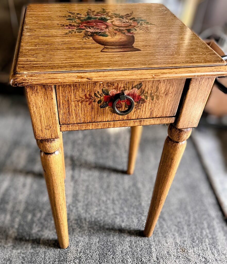 Darling Hand-Painted & Decoupaged Side Table