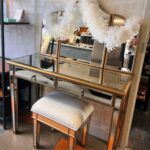 Mirrored Vanity Set with Bench