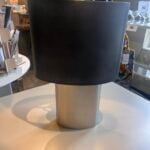 Global View Table Lamp in Brushed Pewter with Black Shade.  Table Lamp only available
