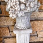 Pair of Concrete Fruit Baskets with Concrete Pedestals –  Vintage ’70’s